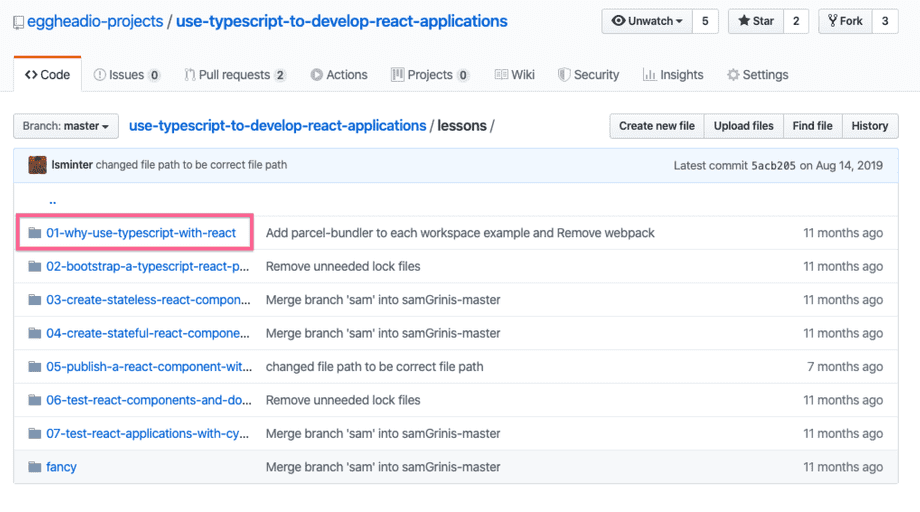 eggheadio-projects course code